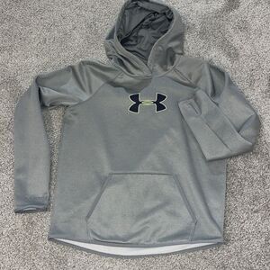 Gray Womens Under Armour Storm1 V-neck Fleece Hoodie Hooded Pullover Sweatshirt